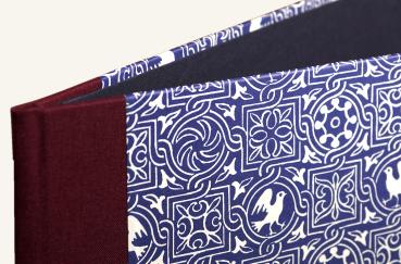 Collection folder A4 Bertl, blue folder, white pigeons